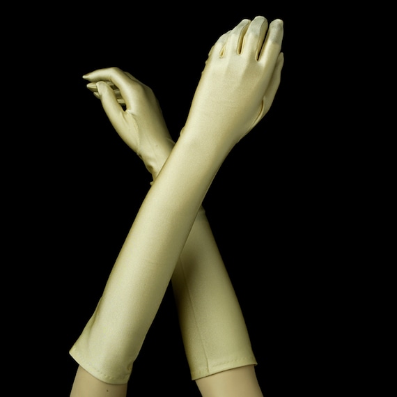 Matte Satin Bridal Bridesmaid Gloves - Sandy Creme