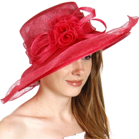 Gorgeous Formal Rose Sinamay Dress Hat