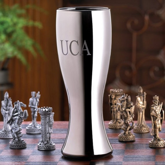 Mens Groom Groommens Personalized Metal Gunmetal Pilsner