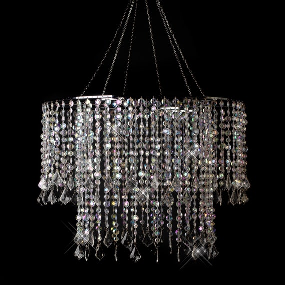 Multi Diamond Cut Short Beaded Crystal Chandelier