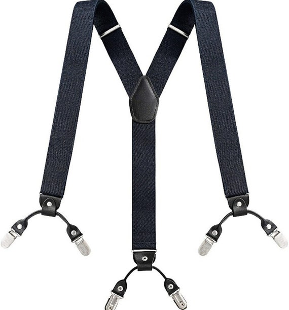 Mens 48 Inch Adjustable Y Shaped Elastic Suspenders 1 and 1 Half Width