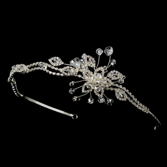 Crystal Bridal Headband with Side Accent