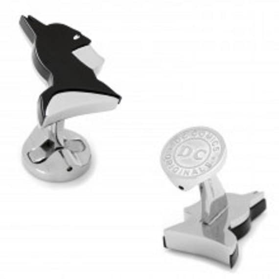 Mens and Boys Stainless Steel Batman Profile Cufflinks