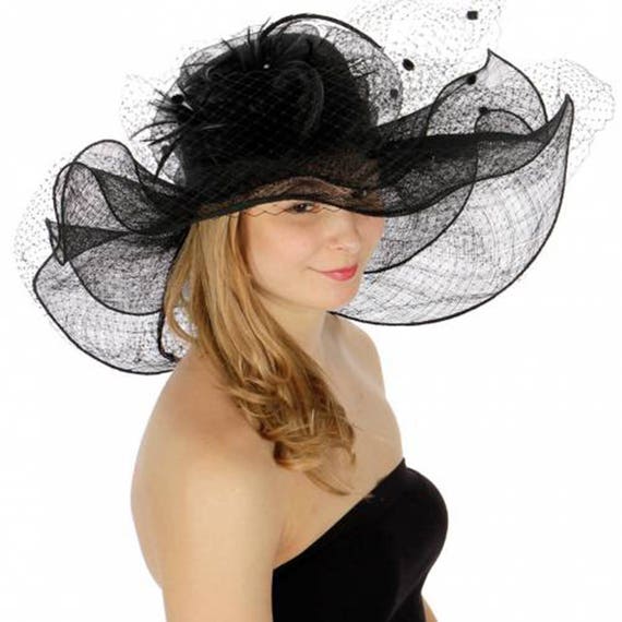 Women Two Layer Flower Corsage Sinamay Hat