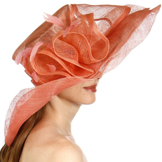 Sinamay Feather Large Dress Hat