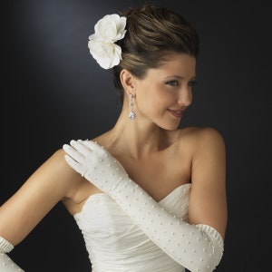 Long Pearl Accented Sleeve Bridal Gloves (#1 Pick by Customers)