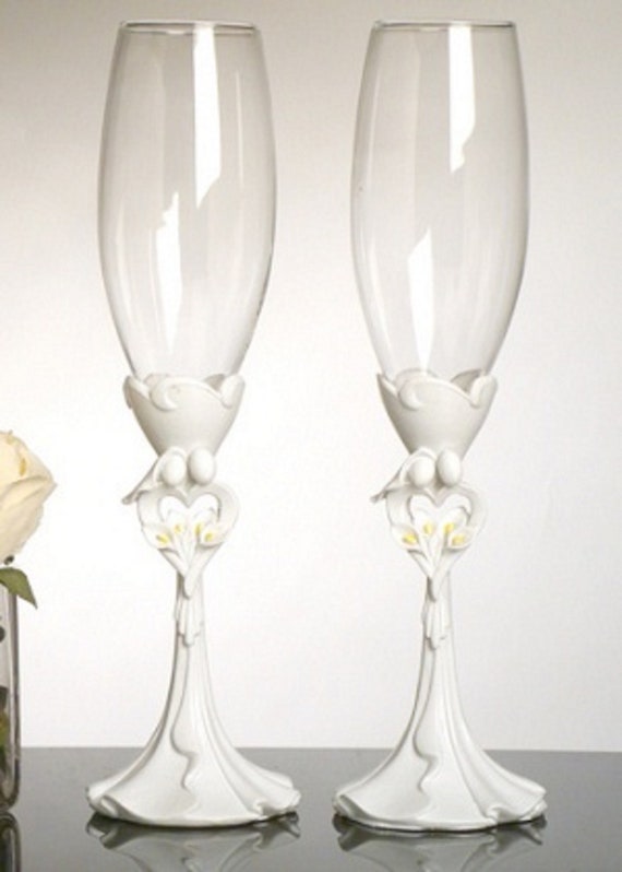 Bride & Groom Wedding Toasting Champagne Flutes