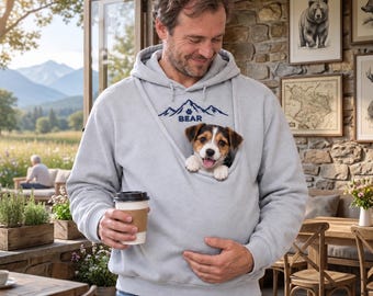 Custom Pet Name Pet Pouch Hoodie，Small Dog & Cat Pocket Sweatshirt，Pet Lover Gift
