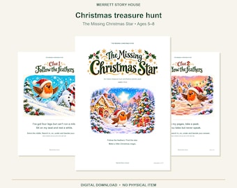 The Missing Christmas Star – Indoor Treasure Hunt for Kids Ages 5-8 (Digital Download)