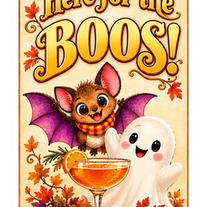 Adult Halloween Bag Tags Printable, 3 Designs, Rest in Prosecco, Here for the Boos, Optional Personalisation image 2