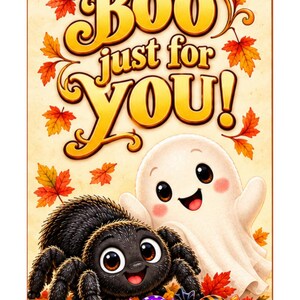 Étiquettes de sac d'Halloween pour enfants à imprimer, 3 jolis modèles : petit fantôme, chauve-souris et chat, personnalisation optionnelle image 2
