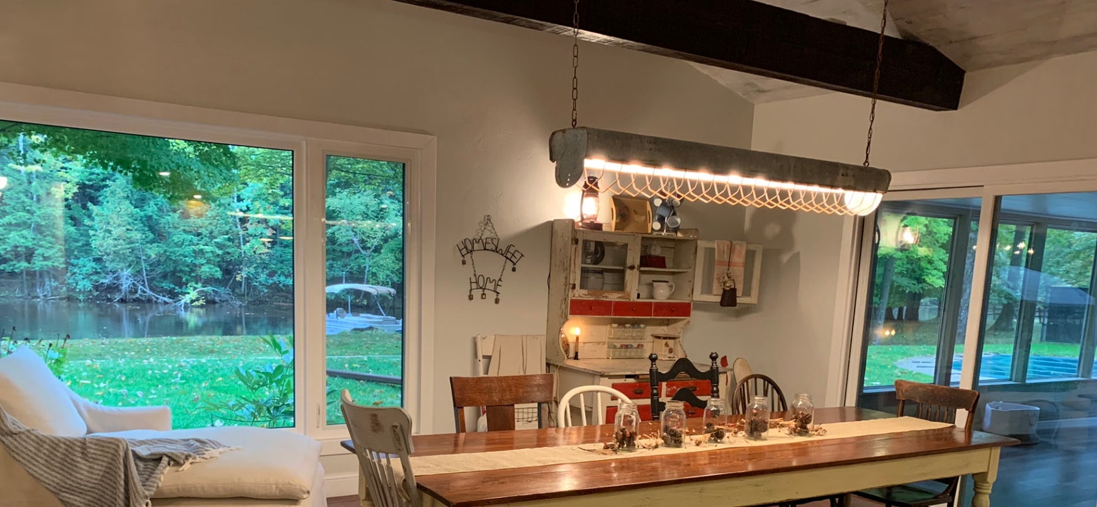 Farmhouse Chandelier Chicken Feeder Light Etsy