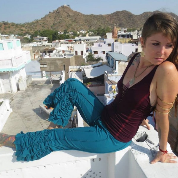 New Colors! Super Cute Ruffle Capri Pants for Circus Burning Man Festivals