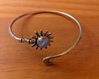 Gemstone Sun Cuff, Boho, Hippy, moda festival de música, homem ardente, roupa de performance, traje de dança do ventre