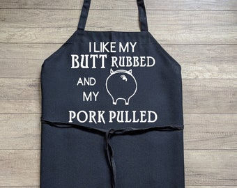 Pork Butts Pulled Pork Bib Apron Grandpa Fathers Day