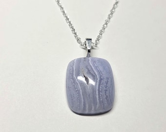 Handmade Blue lace agate pendant