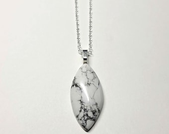 Handmade Howelite cabochon pendant