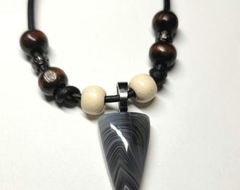 Handmade Botswana agate pendant