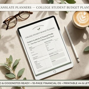 Digital College Budget Planner for iPad GoodNotes, Student Money Tracker, Tuition & Roommate Splitter, Zero Based Budget Semester System PDF