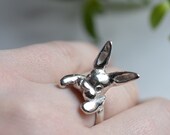 Rabbit Ring - Silver Bunny Ring - Animal Jewelry - Easter Jewelry - Spring Jewelry - Easter Bunny - Easter Gift - handmade by kornelia