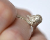 Vintage Toy Viking Ring Silver Hammered Ring Band - for men - funny mens ring - humoristic ring Vikings