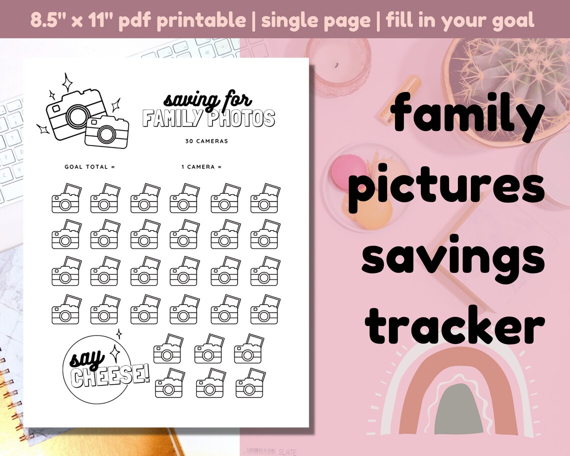 Family Photo Savings Tracker Printable PDF Budget Dave Etsy