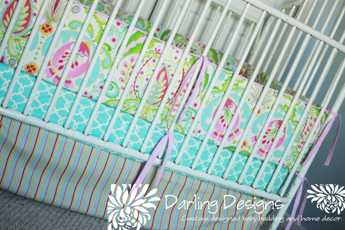 5 Piece Custom Crib Bedding Set w/FREE monogram Etsy