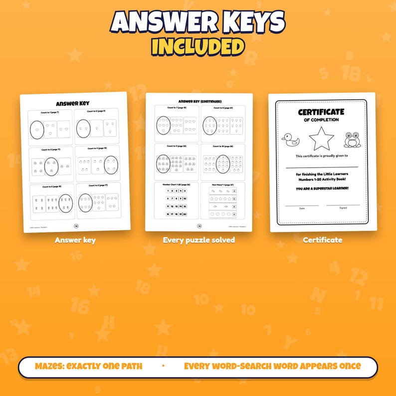 Number Tracing Worksheets 1-20 Printable, Counting, Simple Adding, Dot ...