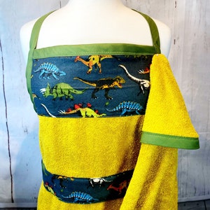 Dinosaur baby bathing apron baby boy, baby shower gift.