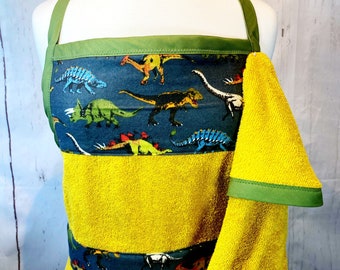 Dinosaur baby bathing apron baby boy, baby shower gift.