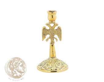 Lot de 2 bougeoirs croix en laiton | Autel d'église et