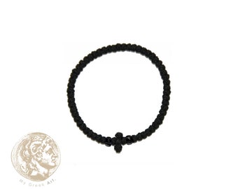 Komboskini, Greek Orthodox Prayer Bracelet, Fine Prayer Rope - Black
