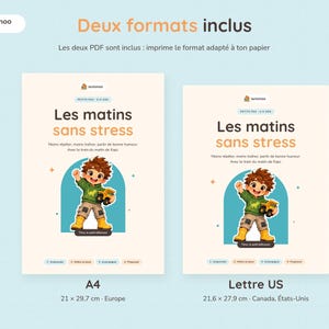Horaire visuel du matin garçon 2-6 ans, tableau de motivation à imprimer, pictogrammes routine, éducation positive, PDF A4 Lettre image 10