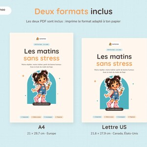 Routine du matin enfant à imprimer, tableau routine fille 2-6 ans, cartes pictogrammes autonomie, train du matin, PDF A4 et Lettre image 10