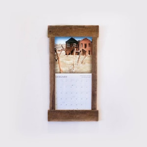Rustic barn wood calendar frame. Calendar holder. Reclaimed calendar hanger. Barn wood wall calendar hanger. Rustic wood calendar frame.