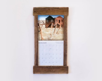 Rustic barn wood calendar frame. Calendar holder. Reclaimed calendar hanger. Barn wood wall calendar hanger. Rustic wood calendar frame.