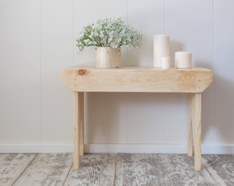 Rustic Natural Bench, Tall Country Stool