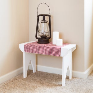 Tall Entryway Stool, Distressed Country Bench