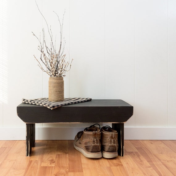 Short Country Step Stool, Low Farmhouse Stool