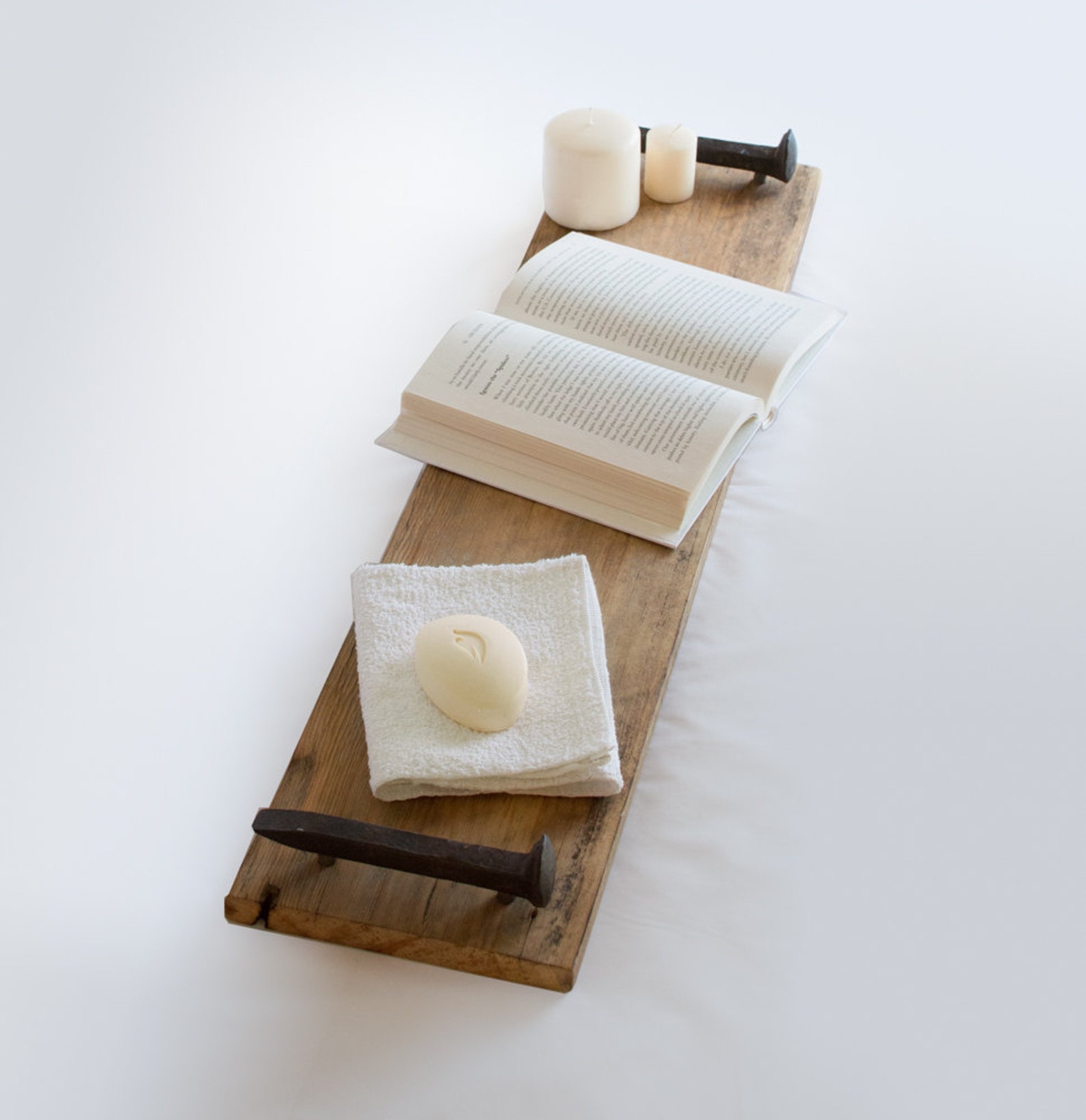 Bathtub Caddy Made From Upcycled Barn Wood Reclaimed Bath Etsy