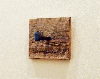 Rustic wall hook, Railroad spike coat hanger. Barn wood towel hook. Reclaimed wall hanger. Barn wood hat hook hanger.