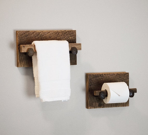 Barn Wood Toilet Paper Holder, Rustic Toilet Paper Hanger With