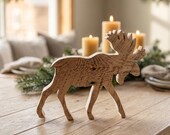 Handmade Wooden Moose Decor – Reclaimed Barn Wood – Rustic Cabin Lodge Decor – Scroll Saw Cut – Farmhouse Christmas Accent
