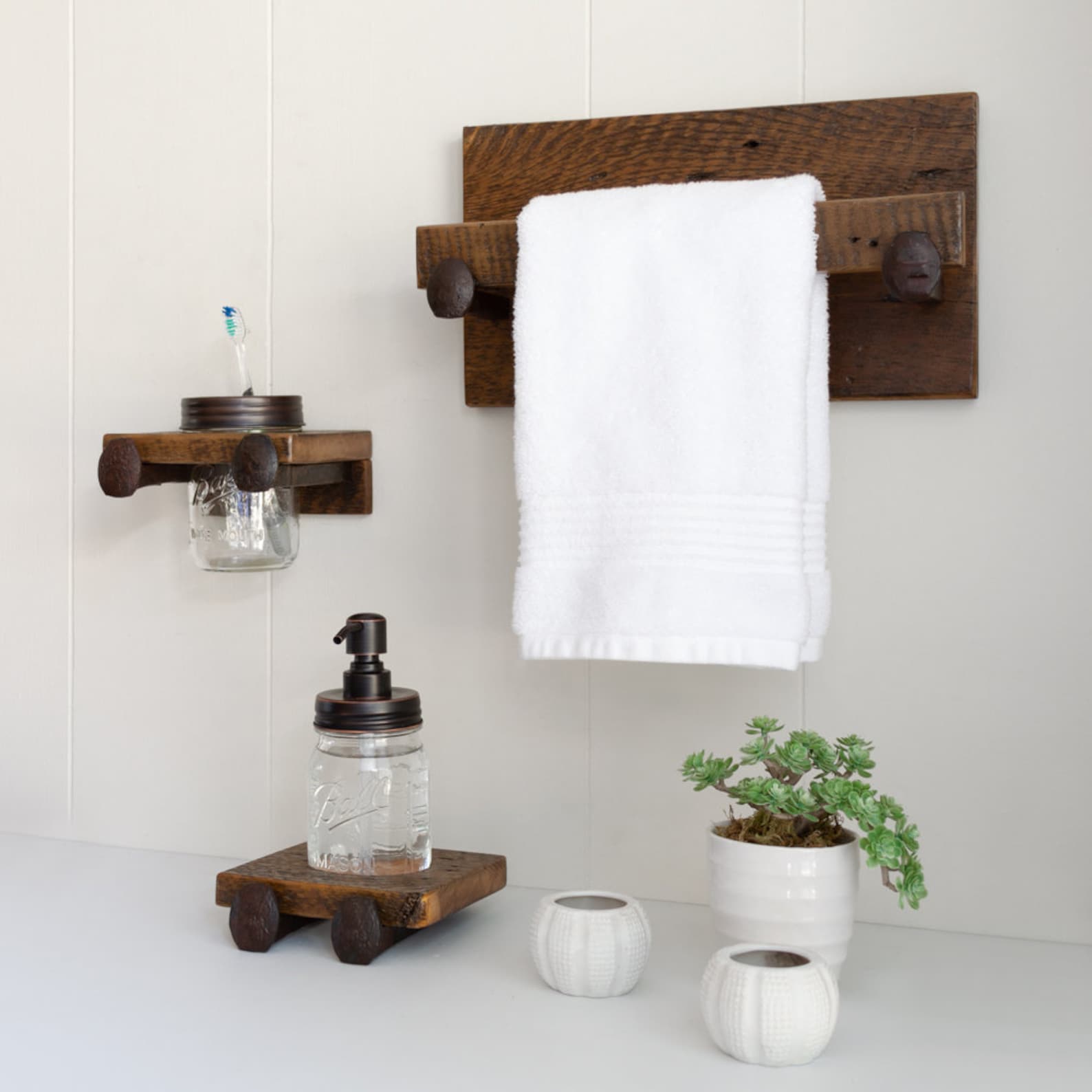 Hand Towel Holder Rustic Towel Rack With Industrial Railroad Etsy