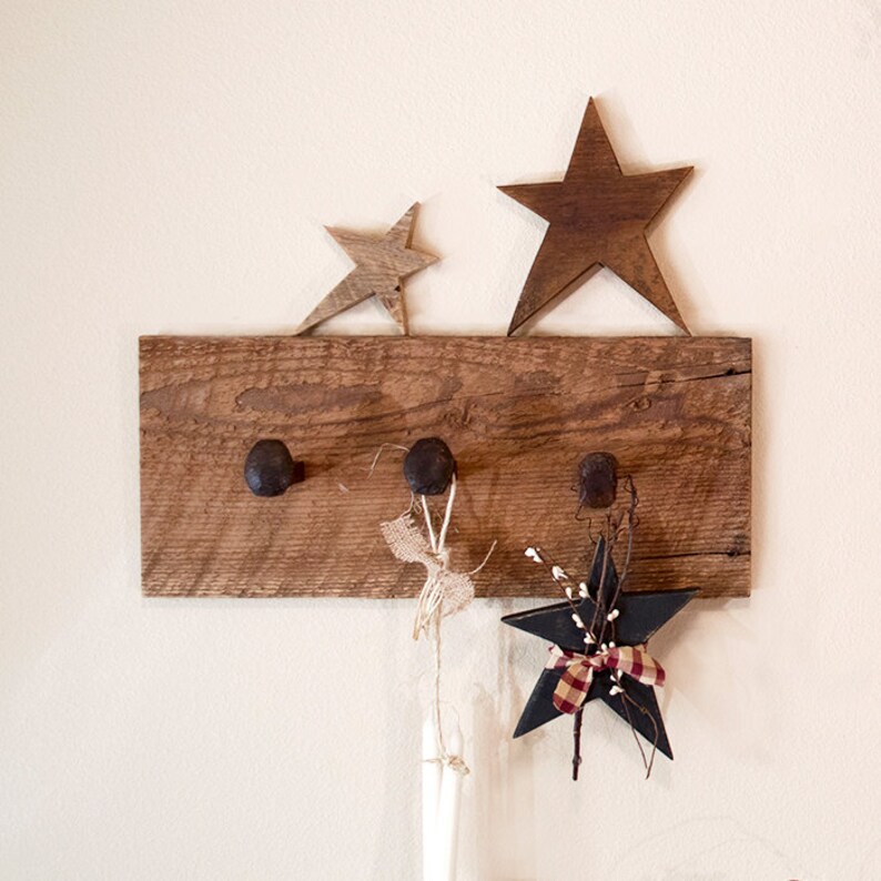 Barn wood coat hanger. Rustic coat rack. Wall hanger with hooks. Railroad wall hooks. Barn wood wall hooks. image 4