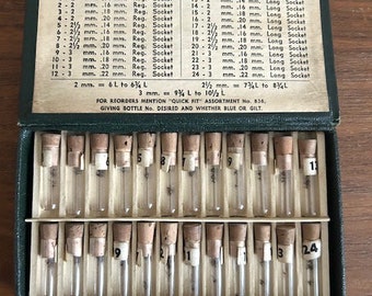 Vintage Watchmaker Glass Vials in The Original Box (#1)