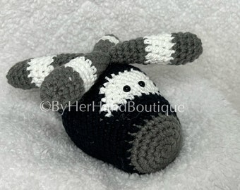 Helicopter, Stuffed Toy, 100% Cotton, Cotton Toy, Rattle, Baby Rattle, Baby Toy, Helicopter Toy, Flying Toy, Nursery, Baby Gift