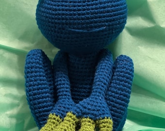 Crochet Frog Stuffed Animal, 11-Inch Plush Toy