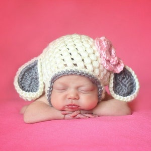 Lamb Hat, Lamb, Sweet Little Lamb, Lamb Beanie, Lamb Ears, Farm Animal, Baby Animal, Little Bo Peep, Crochet Lamb Hat, Crochet Lamb Beanie