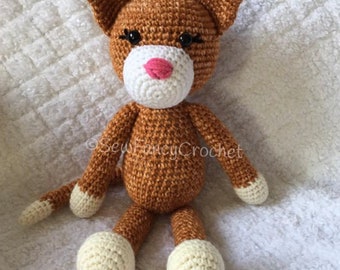 Gehaakte knuffelkat, zacht garen knuffel, aanpasbare kleuren